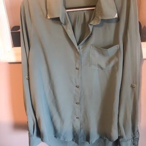 Grey teal long sleeve button down